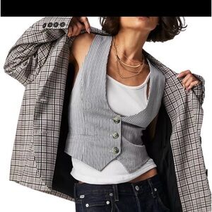 Free People Cali Plaid Blazer. Size medium